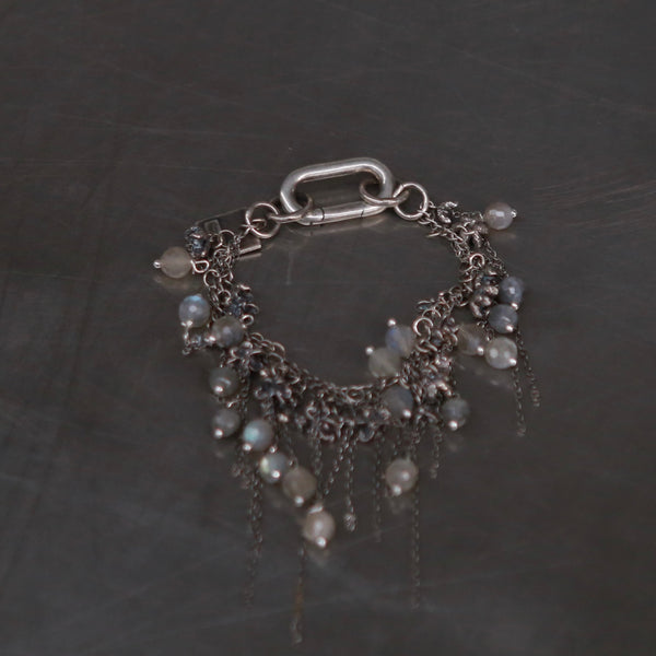 GOTI Labradorite Tassel Bracelet 925 Silver Italy Craftsman GT-BR1237-0